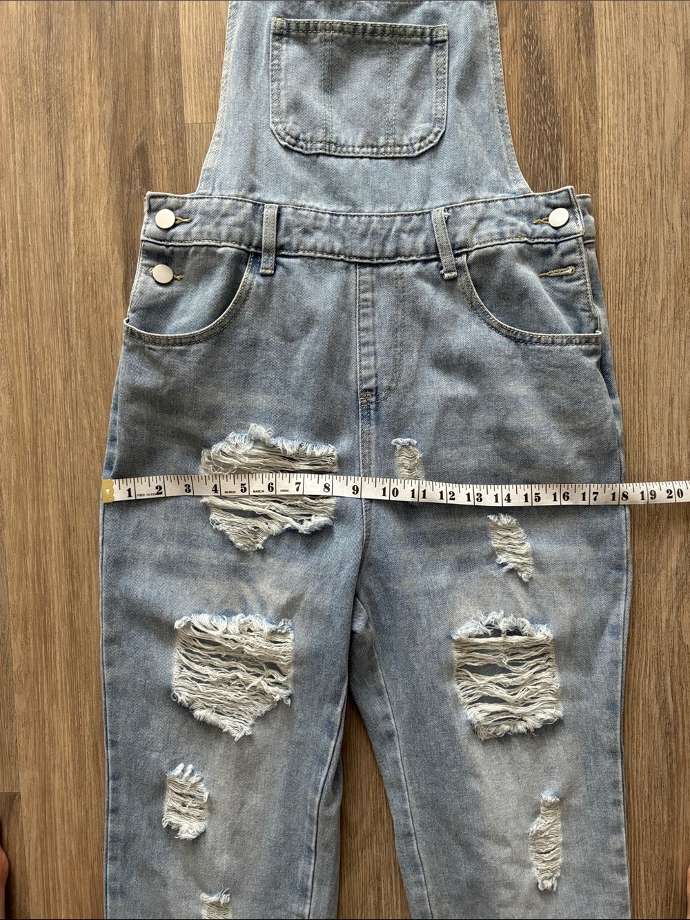 Distressed Denim Overalls - Picture 4 of 12